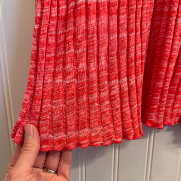 ZARA Ribbed Keyhole Midi Dress Hot Pink Bodycon Stretchy Size Small - Picture 3 of 9